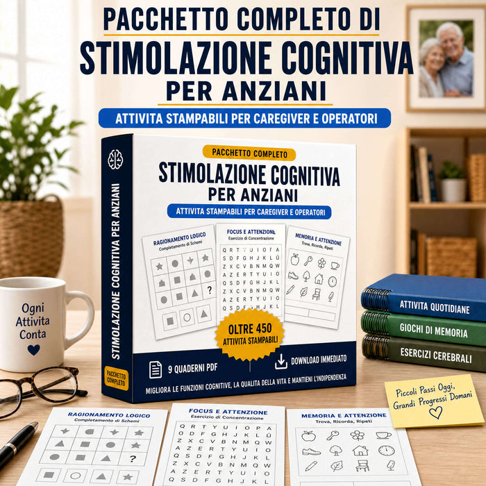 🧠 Pacchetto MindSharp — 9 Volumi per il Cervello + 4 Bonus Gratuiti per Mantenere la Memoria Attiva a Qualsiasi Età 🇮🇹